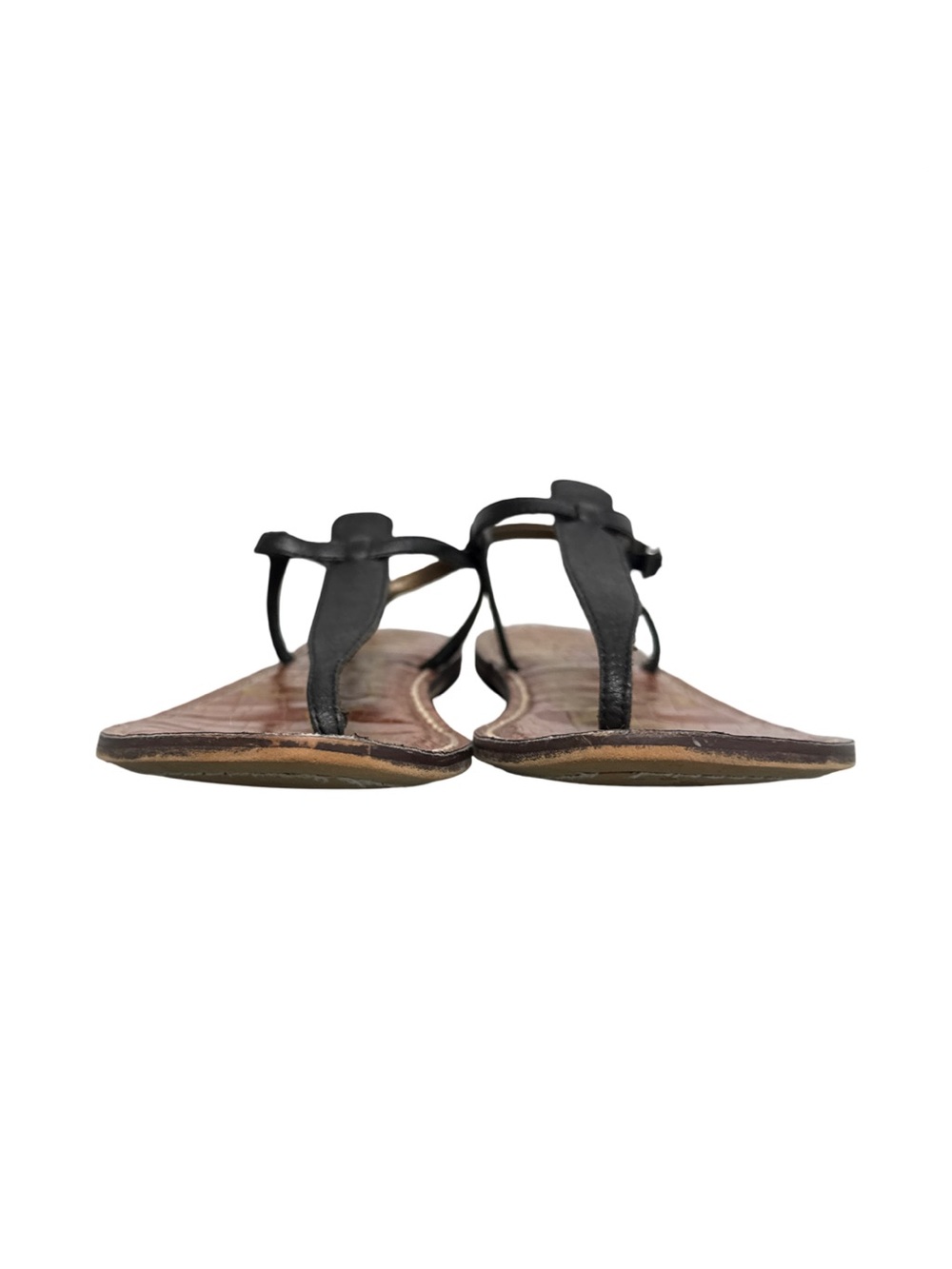 Sam Edelman GIGI Leather T-Strap Flat Sandals Women’s 7 Black - Picture 5 of 10